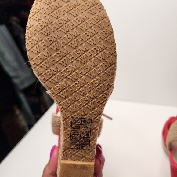 NWOT White House Black Market Adaira Espadrille Wedge Heeled Sandals Red -No Box - Picture 6 of 7